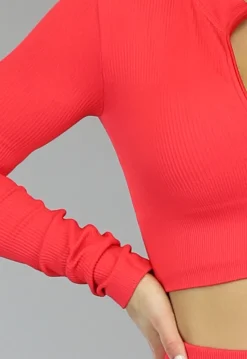 Rood Longsleeve Sportvestje van Ribstof