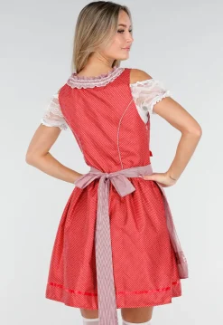 Rood Oktoberfest Dirndl Jurkje met Stippen