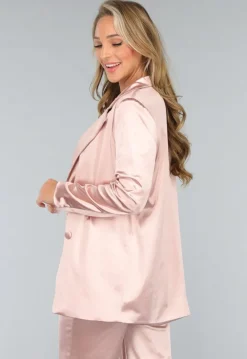 Rosé Blazer met Satin Look