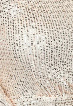Rosé Gouden One Sleeve Jurk met Pailletten