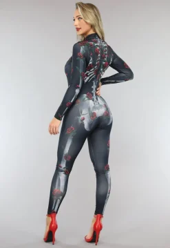 Roses Skelet Jumpsuit Kostuum