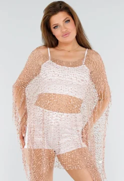 Rosé Gouden Fishnet Festival Cover-Up