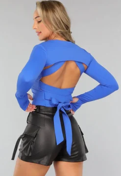 Royaal Blauwe Bolero met Lange Mouwen