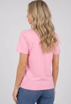Roze Basic T-Shirt met Lichte Stretch
