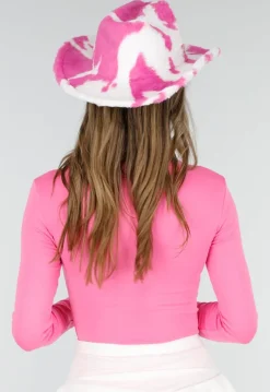 Roze Cowboyhoed met Koeienprint van Nepbont