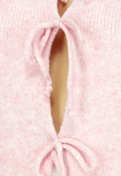 Roze Gebreid Strikjes Vest