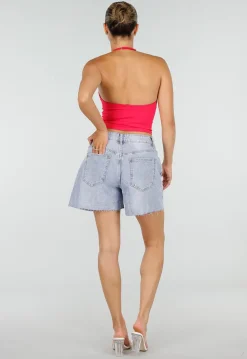 Roze Halter Sport Top met Verstelbaar Halterbandje, Uitneembare Pads en Stretch