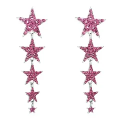 Roze Lange Sterren Oorhangers