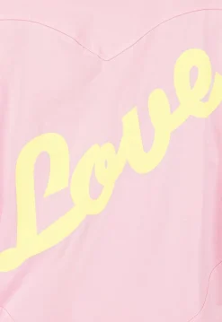 Roze Oversized T-shirt met Korte Mouwen en Backprint