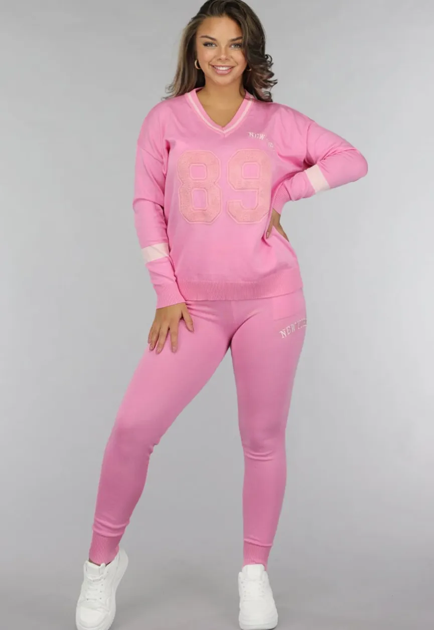 Roze Two Piece met Teddy Cijfers