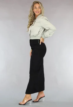 Salie Groene Cropped Bomber Jacket