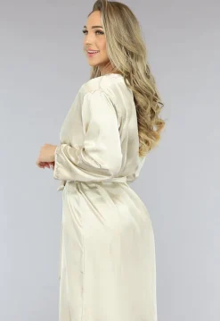 Satijnen Bridal Kimono Lang in Ivory