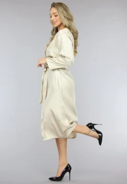 Satijnen Bridal Kimono Lang in Ivory