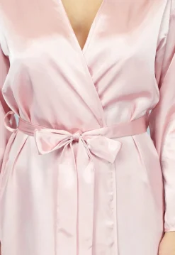 Satin Look Kimono Lang in Rosé