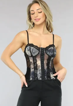 See Through Bustier Top Zonder Beugels