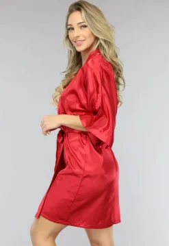 Shiny Rode Satin Kimono