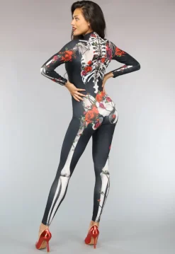 Skeletten Jumpsuit met Rozen