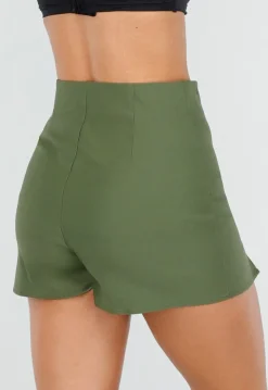 Skort Army Green met Stretch en Splitjes
