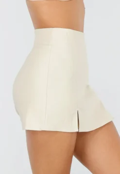 Skort Beige met Stretch en Splitjes