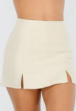 Skort Beige met Stretch en Splitjes