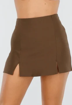 Skort Bruin met Stretch en Split