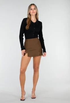 Skort Bruin met Stretch en Split