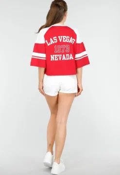 Sportief Rood Baseball T-Shirt met Ster