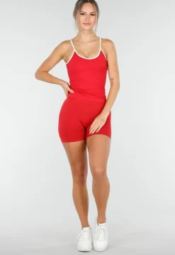 Sportieve Top in Rood met Push Up Effect