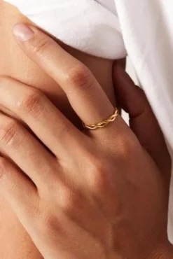 Stainless Gouden Twist Ring