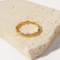 Stainless Gouden Twist Ring