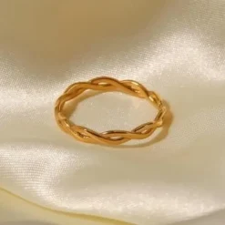 Stainless Gouden Twist Ring