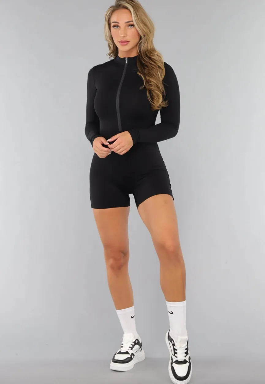 Strakke Aansluitende Zwarte Playsuit