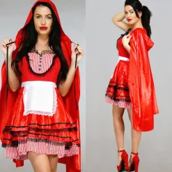 Strapless Roodkapje Kostuum met Cape