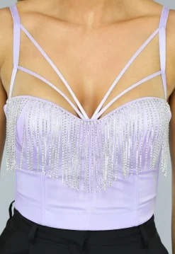 Strappy Lila Glitter Balconette Top