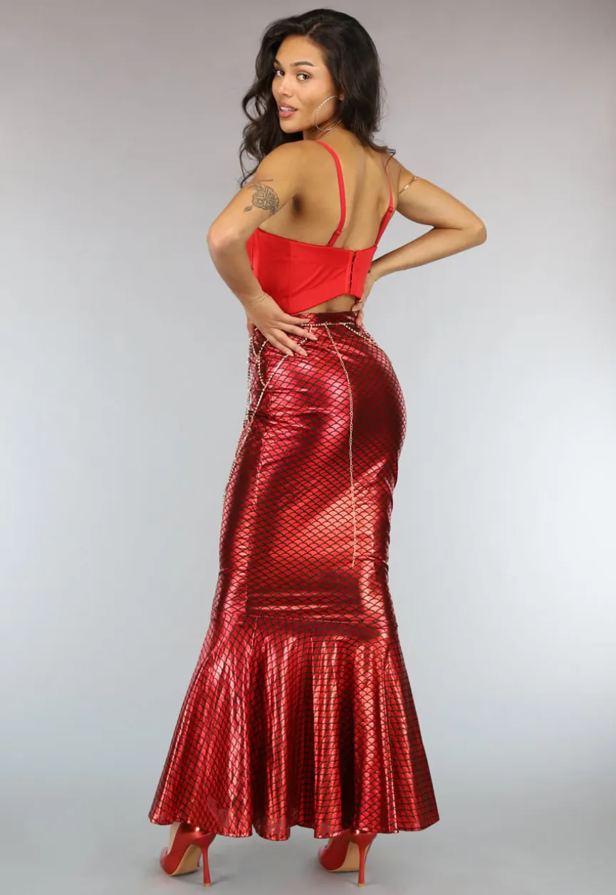 Strappy Rode Sexy Bustier met Cups