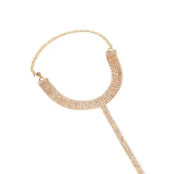 Strass Bodychain Choker Zilver & Goud