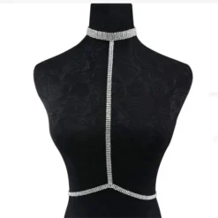 Strass Bodychain Choker Zilver & Goud