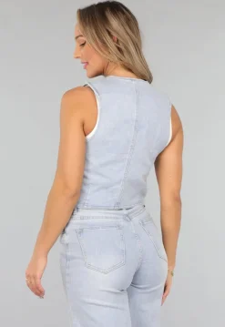 Stretch Denim Gilet Topje
