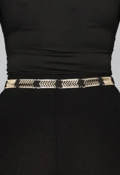 Stretch Riem met Gouden Zigzag Details