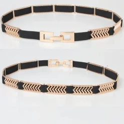 Stretch Riem met Gouden Zigzag Details