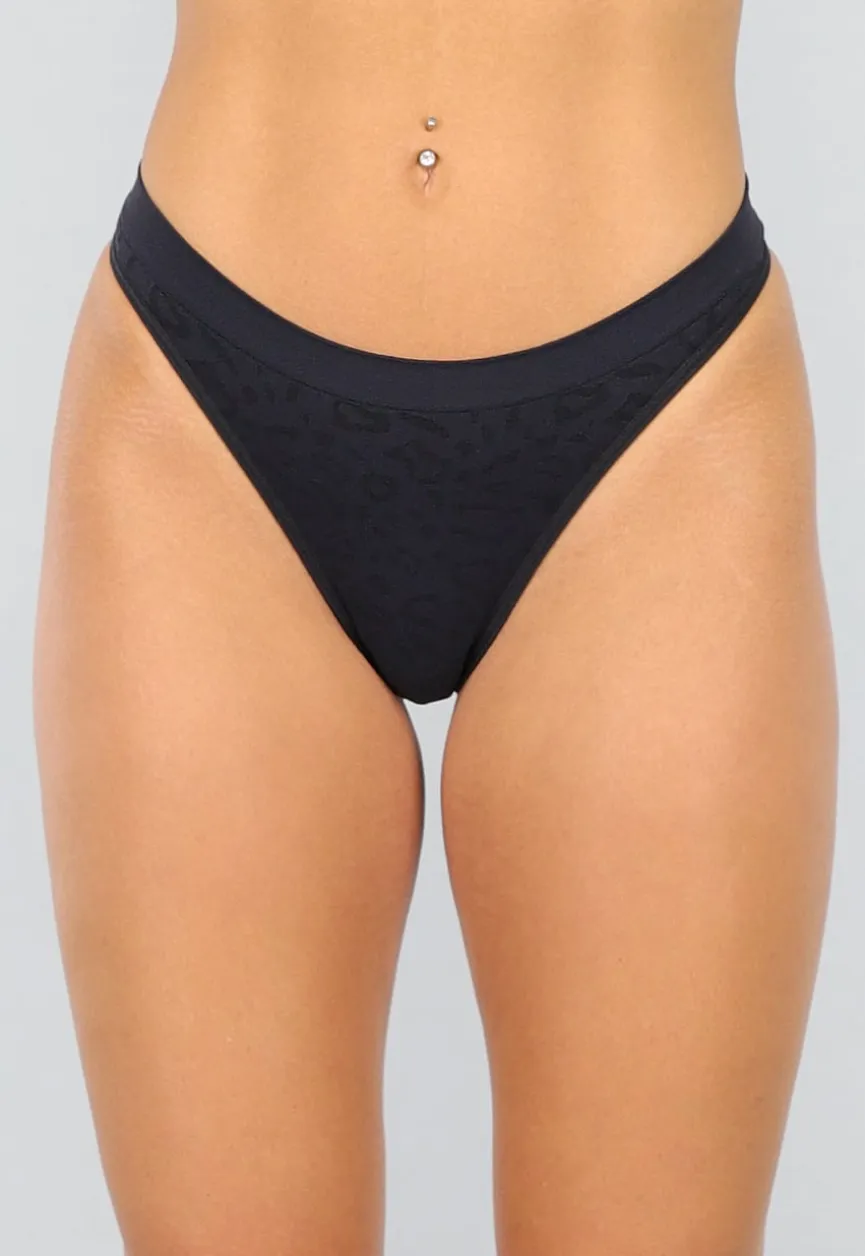 Stretch String met Panterprint in Zwart