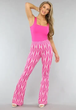 Stretch Top met Brede Schouderbanden in Fuchsia