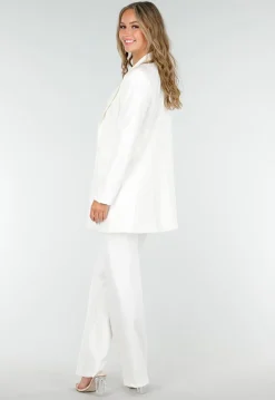 Stretchy Classy Halflange Blazer in Offwhite