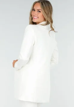 Stretchy Classy Halflange Blazer in Offwhite