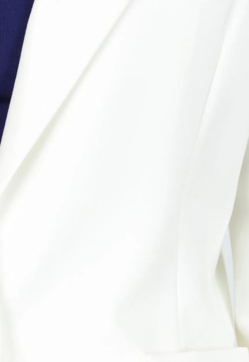 Stretchy Classy Halflange Blazer in Offwhite