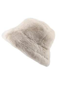 Suèdelook Bucket Hat met Bont Randje