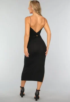 Super Stretchy Midi Jurk met Twist Rug