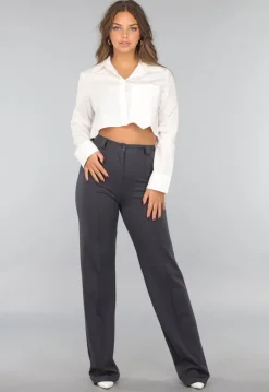 Tall Antraciet Pantalon met Stretch