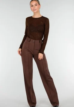 Tall Bruine Pantalon met Super Stretch