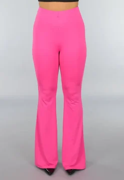 Tall Fuchsia Elastische Legging Broek met Wijde Pijpen
